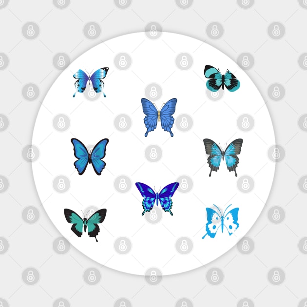 Blue butterflies Magnet by Wolf Clothing Co